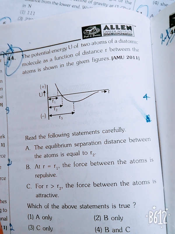 Question image for Ques no.44 I have a problem in statement C....r3